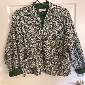 Green Floral Quilted Jacket